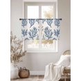 thumbnail image 2 of Coastal Blue Coral Sheer Curtains for Living Room Bedroom Summer Watercolor Ocean Sheer Curtains 45 Inch Long 2 Panels Set Light Filtering Curtain Window Treatments Drapes for Dining Room, 2 of 6