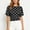 Black women polka dot t shirt a1, variant on SSZMDLB Women Polka Dot T-Shirts Short Sleeve Round Neck Ruched Casual Slim Fit Summer Tops Fashion Tee Shirt Travel Outfits Workout Clothes, Brown S