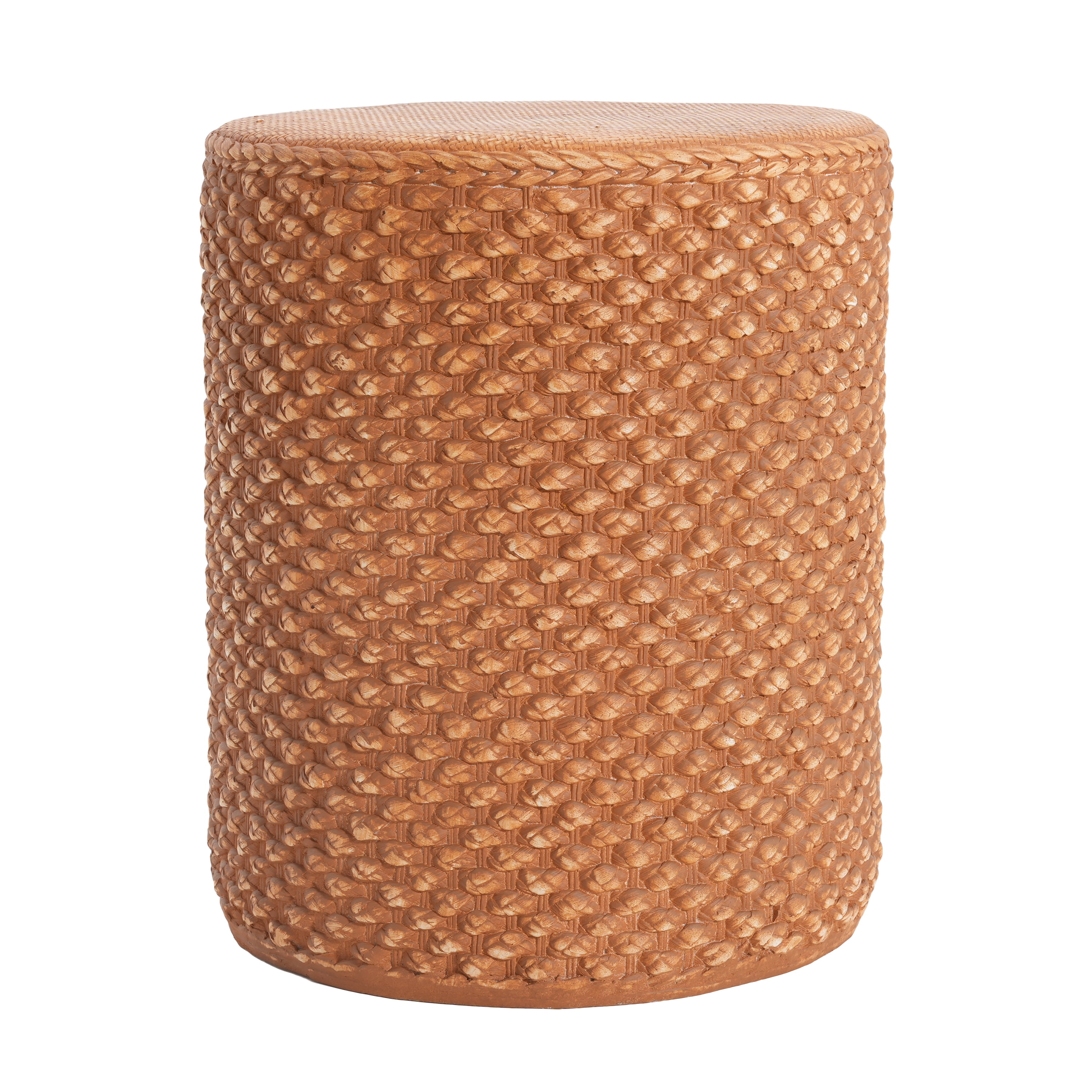 Round Side Table for Garden Balcony Deck, Brown