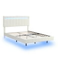 thumbnail image 3 of Tookss Platform Queen Size Bed Frames With LED Lighting USB Charging Ports Headboard Easy Assembly Slat Mattress Foundation No Box Spring Needed Bed Frame For Bedroom, 3 of 6