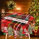 thumbnail image 4 of Fondo rústico a cuadros navideños ~ 1 mantel redondo de 60 pulgadas, lavable, reutilizable, resistente a las arrugas y a las manchas, 4 of 5