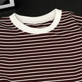 thumbnail image 3 of Nwiuh Toddler Boy Girl Cotton Crewneck Sweatshirt Kids Lightweight Long Sleeves with Stripe Fall Fashion Tops (Coffee, 5-6 Years), 3 of 3