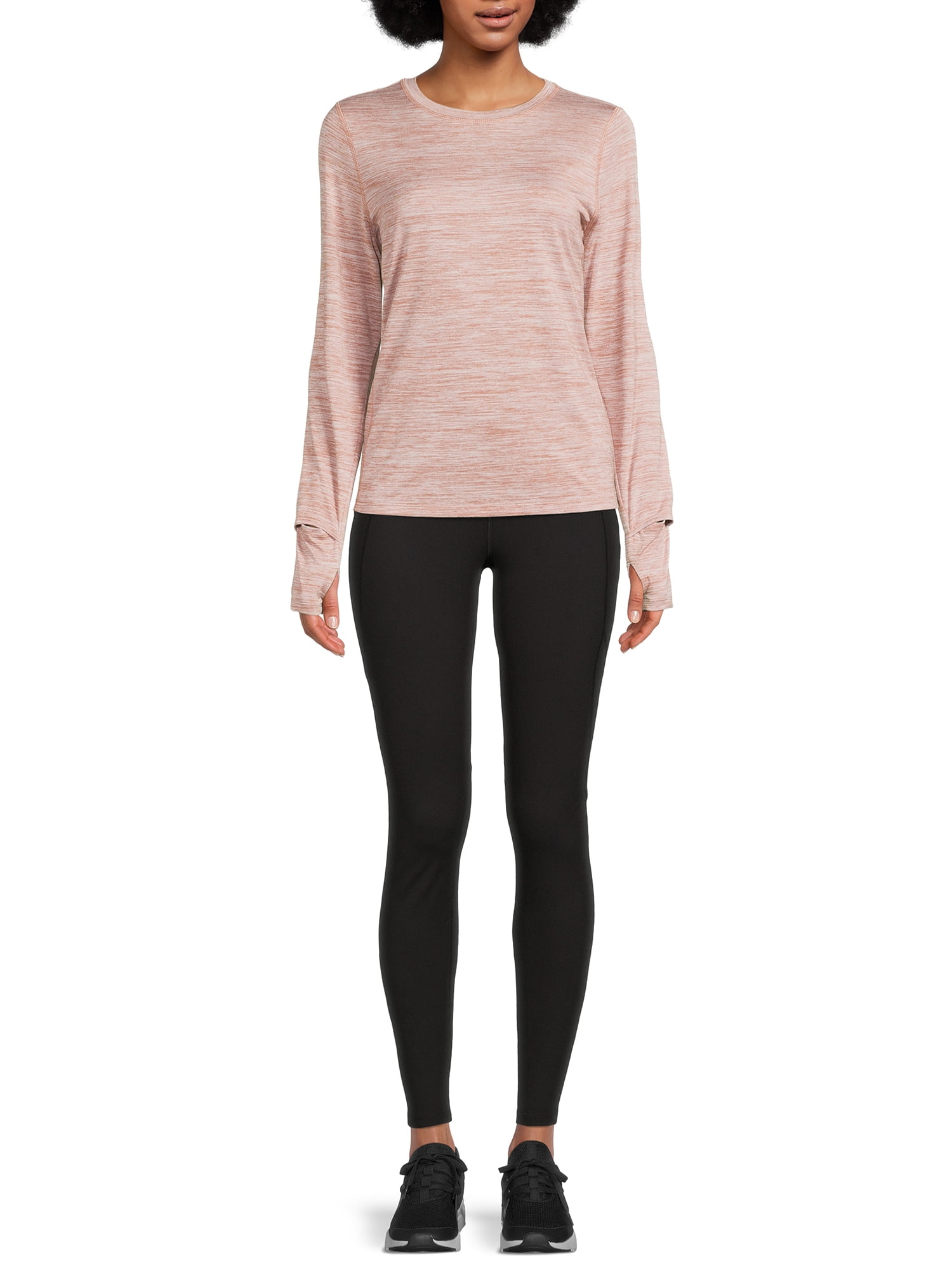 Athletic Works Women's Active Long Sleeve T-Shirt with Side Pocket, Sizes XS-XXL