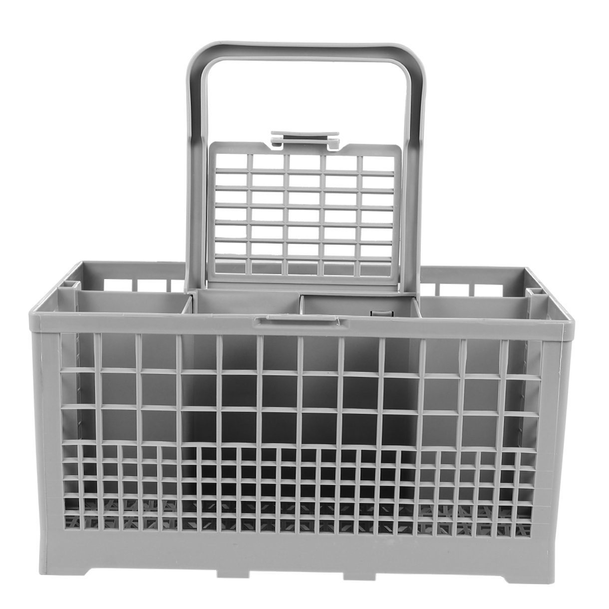 OUNONA Kitchen Drain Basket Grey Cutlery Holder with Multiple Compartments for Neat Dish Storage