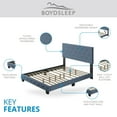 thumbnail image 4 of Boyd Sleep Chloe Blue Linen Full Size Fully Upholstered Platform Bed Frame with Adjustable Headboard, 4 of 11