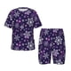 thumbnail image 1 of Balery Christmas Purple Snowflakes Conjunto de Pijama Infantil de Manga Corta con Estampado – Ropa de Dormir de Algodón Suave-4X-Large, 1 of 6