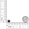 thumbnail image 3 of Gem Stone King 925 Sterling Silver and 10K Yellow Gold Blue Sapphire & White Lab Grown Diamond Engagement Ring for Women (3.03 Cttw, Cushion Cut 8MM, Available in Size 5-9), 3 of 4