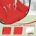thumbnail image 6 of Egg Chair with Stand, Patio Wicker Hanging Chair, Egg Chair Hammock Chair with UV Resistant Cushion and Pillow for Indoor Outdoor, Patio Backyard Balcony Lounge Rattan Swing Chair, JA2826, 6 of 9