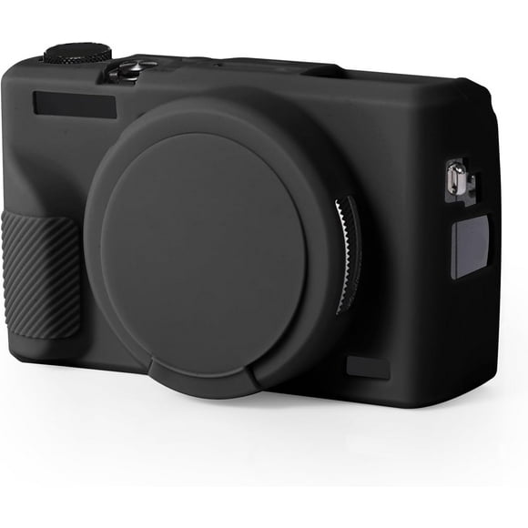 ERDS-Camera Case for Canon G7X Mark III Digital Camera, Silicone Camera Case with Removable Lens Cover Scratch-Resistant Soft Protective Case Slim Camera Accessories (Black)