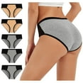 thumbnail image 1 of WTXUE Intimates | Cotton Underwear for Women Bladder Control Underwear for Women Solid Panties Patchwork Color Briefs Ladies Underwear Panties | Ladies Panties 5-Pack Plus L, 1 of 9