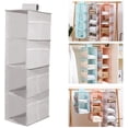 thumbnail image 1 of Hanging Shelf Wardrobe Organiser Sturdy Wardrobe Organiser Hanging Storage Hanging Foldable Hanging Organiser Suitable for Family Storage, Temperament Gray, 1 of 7