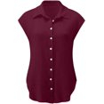 thumbnail image 3 of Xuboway shirts for women trendy Button Down Cotton Linen Shirt Blouse Loose Fit Casual V-Neck Tops Comfy Solid Color Tunic Tops, 3 of 3