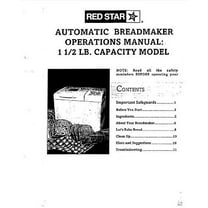 Instruction Manual ONLY for Red Star Bread Machine Maker Instruction Manual Model: ERS200 REPRINT