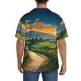 thumbnail image 3 of Disketp Sunflowers At Sunset Print Men's Hawaiian Shirts Button Down Holiday Beach Shirts-Small, 3 of 5