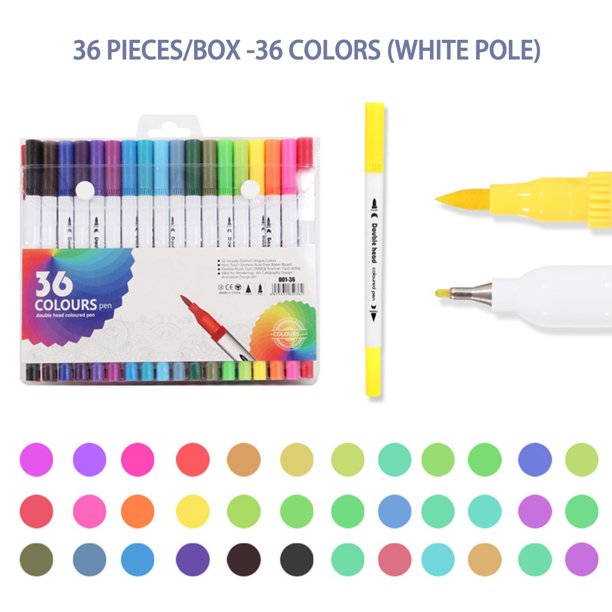 Teissuly Double Line Pen Color Hand Account Pen Dream Metal Pen Hand-painted 24 Colors Highlighter Marker Pen Teissuly WER202312020729