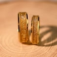 thumbnail image 6 of Tungsten Carbide Couple Rings Gold Sandblasted with Gold Foil Accents, 6 of 6