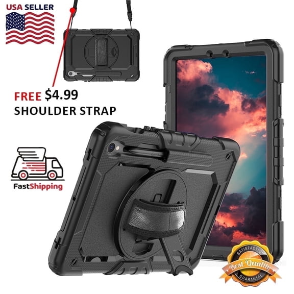 AMZER TUFFEN Multilayer Case with 360 Degree Rotating Kickstand with Shoulder Strap, Hand Grip for Samsung Galaxy  S8/ S7 11"