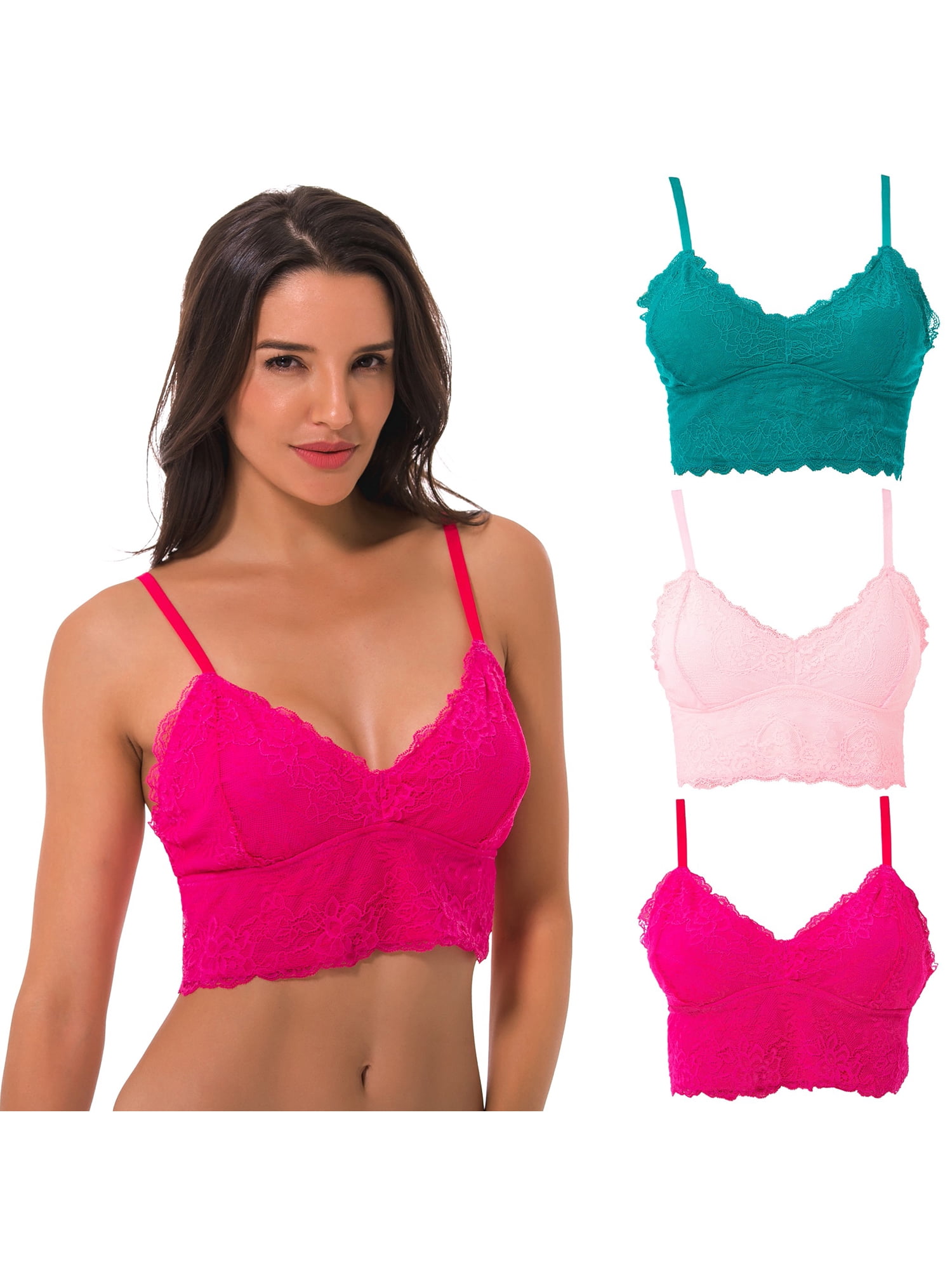 hot pink lace bralette
