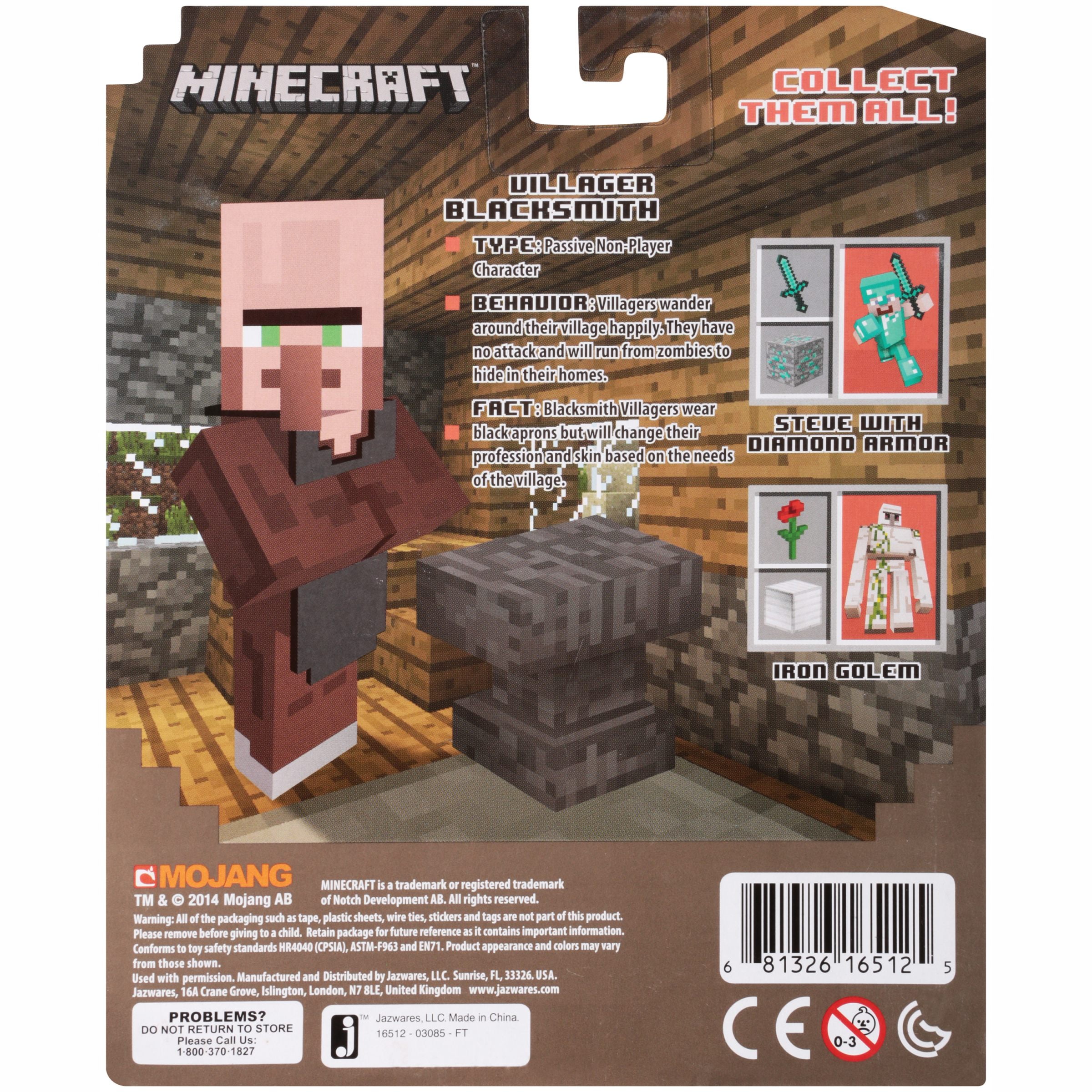 Minecraft Series 2 Overworld Villager Blacksmith 2 Pc Carded Pack Walmart Com Walmart Com - villager news song roblox id
