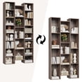 thumbnail image 5 of Homfa 2 Pieces Bookshelves, 71’’ Tall Three Row Bookshelf with Adjustable Shelves, 21-Cubes CD Display Storage Organizer Shelf for Living Room Home Office, Oak, 5 of 7