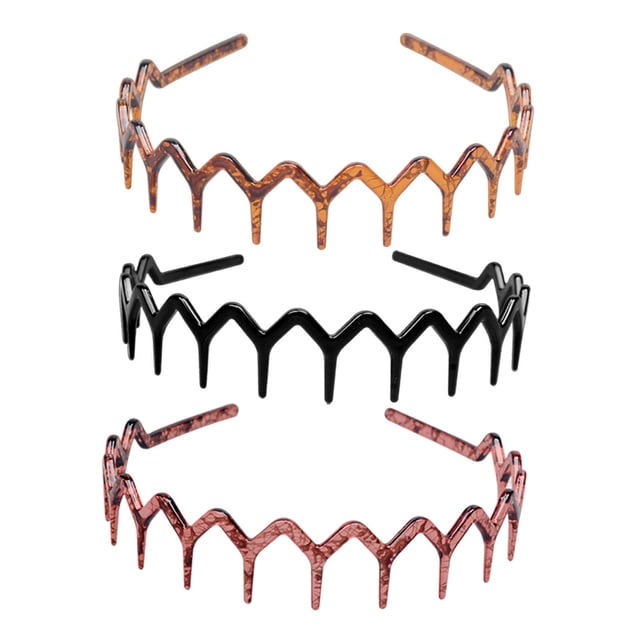 3 diademas para fotos, accesorios profesionales para regalar, diadema de viaje con dientes de tiburón en zigzag. con negro
