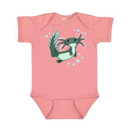 

Inktastic Cute Axolotl swimming with bubbles Gift Baby Boy or Baby Girl Bodysuit