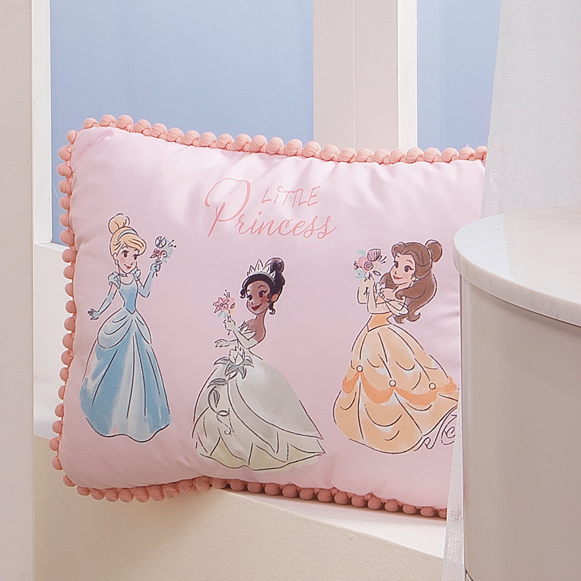 Lambs & Ivy Disney Princesses Pink Decorative Baby/Nursery Throw Pillow