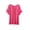 Hot Pink, variant on Women's Round Neck Ruffle Short Sleeve Top Gathered Loose Fit Soft Casual Comfortable Everyday Blouse