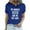 Blue, variant on Womens Funny Printed Pattern Casual Fashion Soild Color Short Sleeve Tops Blouse