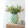 thumbnail image 6 of A&B Home  Green and Tan Diamond Pattern Capiz Vase Small 13 inches, 6 of 6