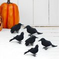 thumbnail image 3 of yuksok 6 Pieces Realistic Black Feathered Crows Animal Model Halloween Crows and Ravens, 3 of 8
