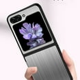 thumbnail image 6 of Nalacover Slim Case for Samsung Galaxy Z Flip 6, Stainless Steel Metal + Silicone/TPU Full Coverage Lens Protection Shockproof Case, Military Grade Drop Resistant Slim Case for Galaxy Z Flip 6, Silver, 6 of 8