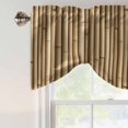 thumbnail image 5 of Tie Up Valances for Windows, Country Farmhouse Adjustable Valance Curtains Window Treatment for Living Room, Vintage Plants Lines Pattern Brown Rod Pocket Kitchen Curtains & Drapes 42x18 Inch, 5 of 9