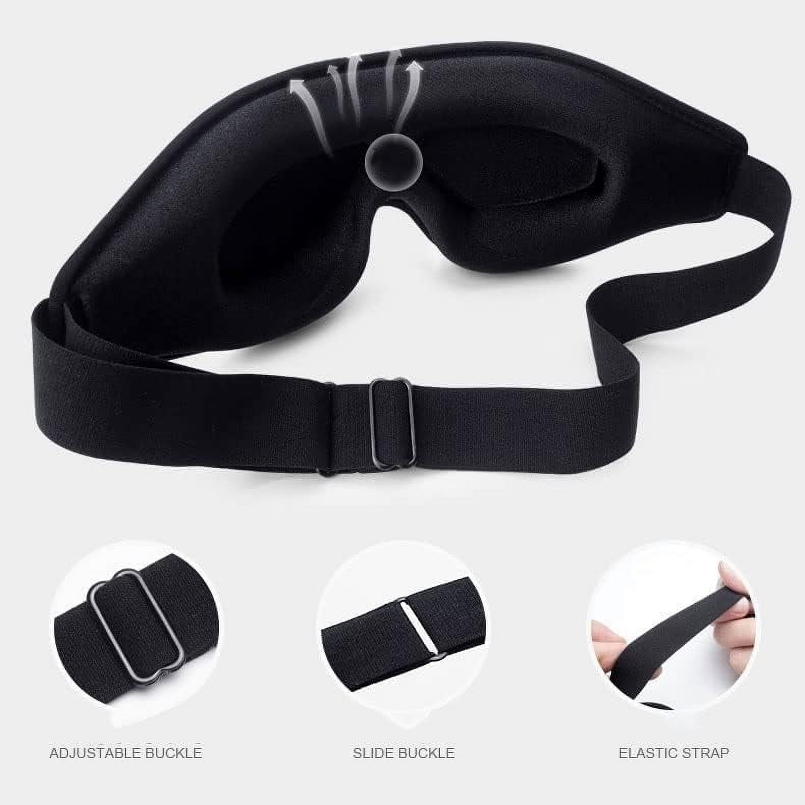 2 Pcs 3D Sleep Masks - Contoured Cup Eye Masks for Side Sleepers, Light Blocking for Men and Women - Perfect for Travel, Office Nap, Fits Most People