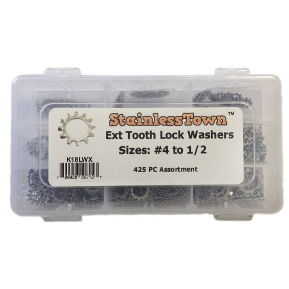 Stainless Steel External Star Lock Washer Assortment Kit by Stainlesstown
