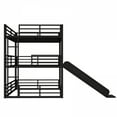 thumbnail image 6 of Queen over Queen over Queen Bunk Bed with Slide, Metal Triple Bunk Bed with Safety Guardrails, Heavy-duty Bunk Bed with Noise-reduced Design, Black, 6 of 9