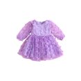 thumbnail image 1 of xiaxaixu Robe Princesse pour Bébé Fille Automne Élégante Papillon Manches Longues Robe pour Tout-Petit Vêtements de Printemps, 1 of 9