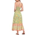 thumbnail image 3 of INSPIRAR CHIC Vestido Maxi Sin Mangas de Tirantes Espagueti con Volantes de Flores Bohemias S Gris Verde, 3 of 6