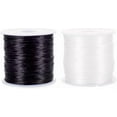 thumbnail image 7 of Beadthoven 2 Rolls/65.62 Yards 0.8mm Elastic Crystal Thread String for Bracelets Beading Stretchy String Bead String Cord for Jewelry Making Bracelets Necklaces Beading DIY Crafts Black & White, 7 of 7