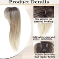 thumbnail image 5 of Eqslft Hair Topper 18 inch Toppers Hair pieces for Women with Thinning hair, Comfortable Base Hairtopper Clip in Bangs,360 3D Topper, 5 of 5