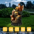 thumbnail image 3 of Magic Union Outdoor Water Fountain, Waterfall Indoor Outside Cascading Rock Fountain Garden Decor with Squirrels Decorations, 3 Pinecone-Shaped Rocks Patio Resin Fountains for Yard, Porch and Home, 3 of 8