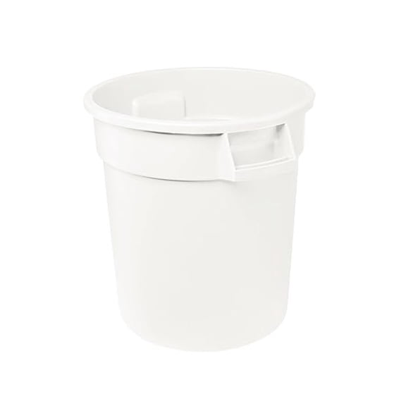 Feed and Seed Storage Container, 32 Gallon White Round Trash Can, Food Storage Plastic Bin, Use in Agricultural, Gardening, or Household