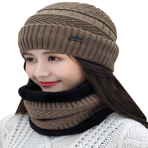 TELOLY 2026 New Winter Fleece Caps Scarf Sets Knitted Ski Bomber Beanie Earflap Hats for Skiing,Hiking,Camping,Snowboarding