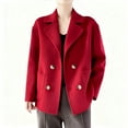 thumbnail image 2 of AUNVITO Women's Loose Fit Blazer Coat Solid Color with Pockets Casual Polyester Jacket, 2 of 7