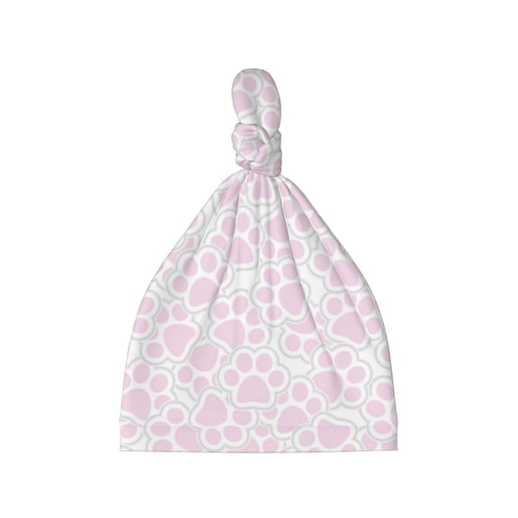 Balery Cat Paw Pattern Baby Beanie, Knotted Baby Hat, Infant Hat, Newborn Beanie, Adjustable Beanie, Baby Cap, Newborn Headwear