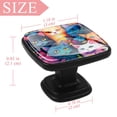 thumbnail image 4 of 4 Pcs Square Cabinet Handle Drawer Pulls Cartoon Cat Knobs with Screws Furniture Office Cabinet Knob Decoration, 4 of 7