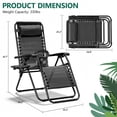 thumbnail image 2 of HaiCube Zero Gravity Chair Set of 2, Adjustable Reclining Outdoor Lounge Chairs with Cup Holder Tray & Headrest, Portable Folding Patio Chairs for Camping, Pool, Backyard, Black, 2 of 9