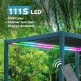 thumbnail image 4 of Mirador 10'x 13' 111S Aluminum Pergola w/ LED Strip Lights& Adjustable Louvered Roof for Outdoor Patio, Garden, Deck, Charcoal, 4 of 10