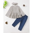thumbnail image 3 of Conjunto de ropa Renotemy para niñas, talla 6, otoño invierno, gris, 6-7 años, 3 of 6
