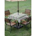 thumbnail image 5 of Square Outdoor Tablecloth with Umbrella Hole Sage Green Grey Stripes Outside Table Cloth Waterproof Patio Table Cover Simple Striped Lines Minimalist Zipper Tablecloths for Picnic Camping 54x54 Inch, 5 of 8
